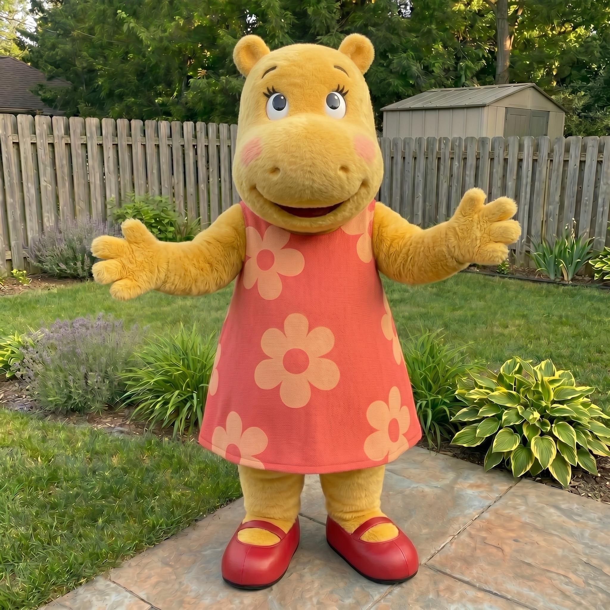Tasha Backyardigans Costume Mascot Suit for Adult, Cute Yellow Hippo ...