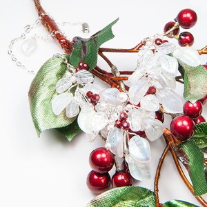 Leaf Bib Necklaces for Women, Christmas Wedding Jewelry, Dainty Wedding Jewelry for Brides, Elvish Necklace for Wedding image 4