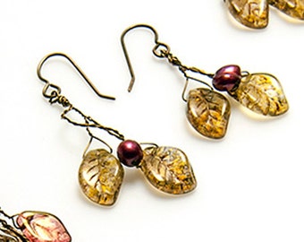 Boho Leaf Earrings, Enchanted Fairy Earrings, Fairycore Earrings for Women, Woodland Fairy Jewelry, Plant Mom Gift