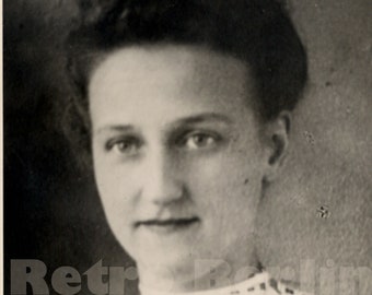 Vintage Photo Postcard Portrait of Woman, Collector Photo Card, 1930s 1940s