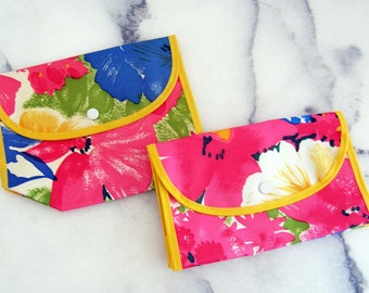 Vintage cosmetische portemonnees, Floral cosmetische zakken, Nylon portemonnees, bijpassende Floral toilettas tassen