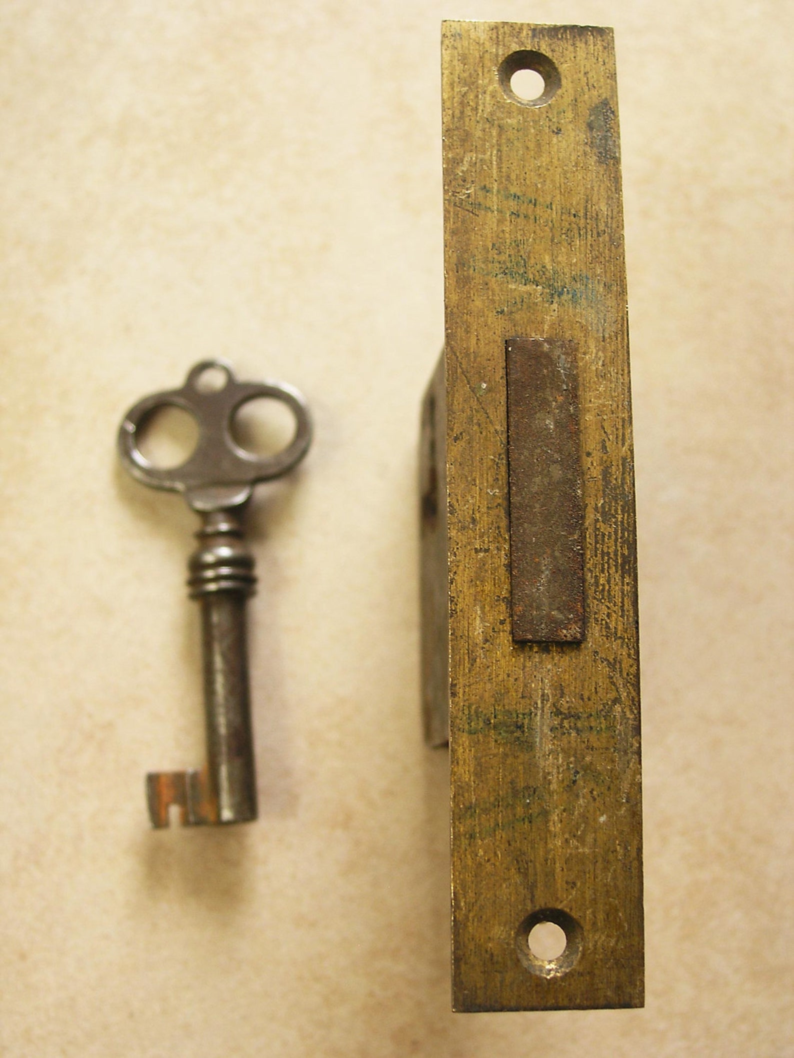 Vintage 1940s Lock with key for a desk drawer or for Etsy