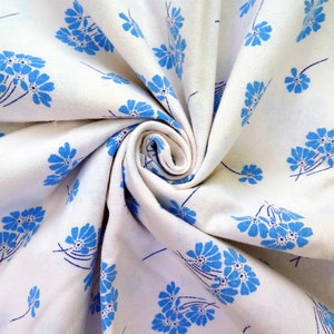 Tela vintage 100 % algodón con estampado floral azul, funda de manta eléctrica para niños, funda nórdica para niños