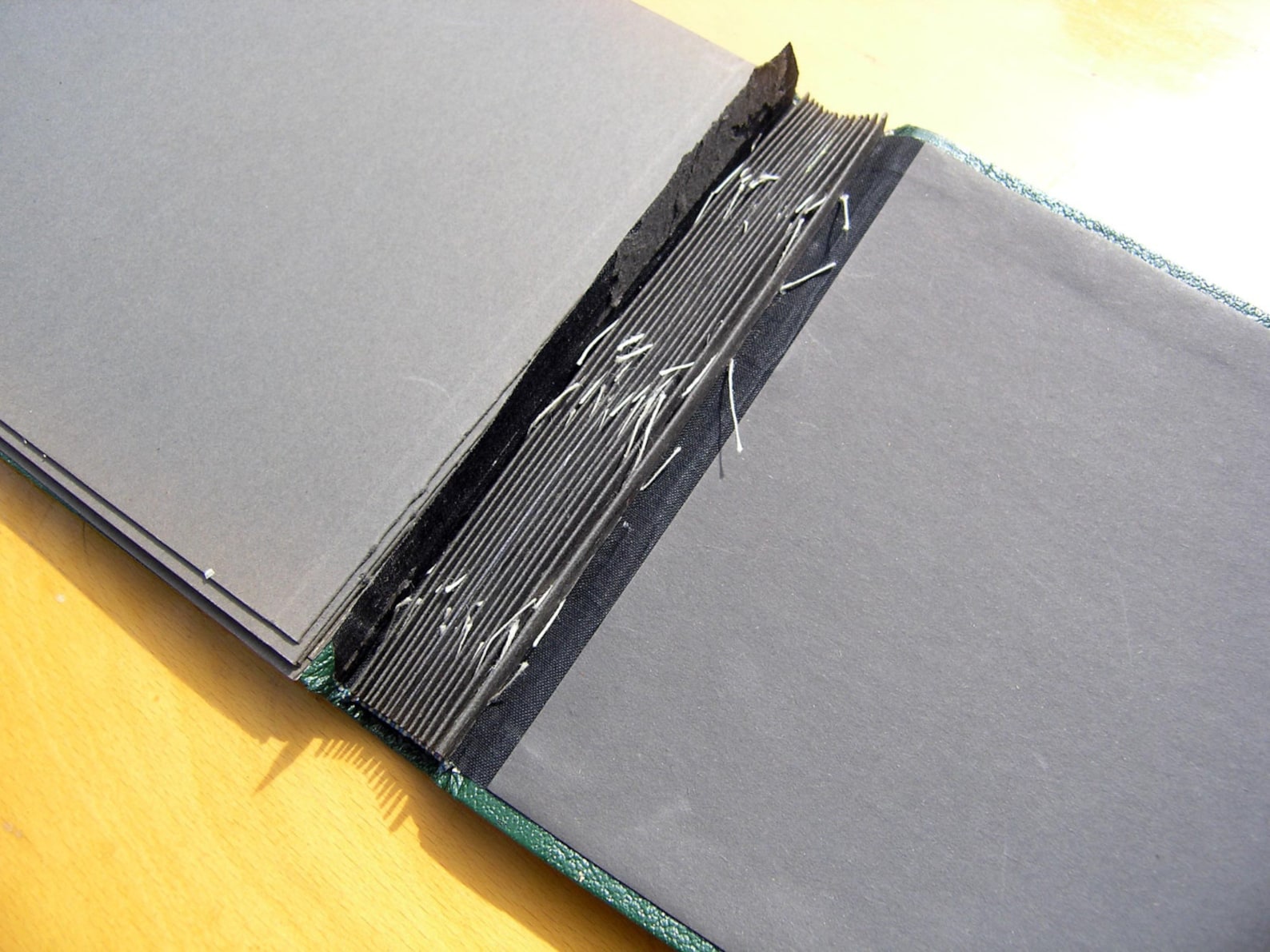 Vintage Wood Book Binding, Green Scrapbook Binding, Green Book Binding