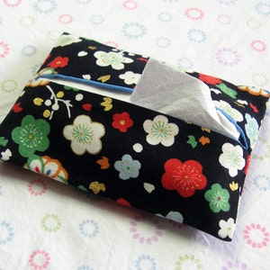 Handmade Floral Tissue Holder, Tissue Pouch, Travel Tissue Holder, Travel Tissue Case, Toiletry Bag