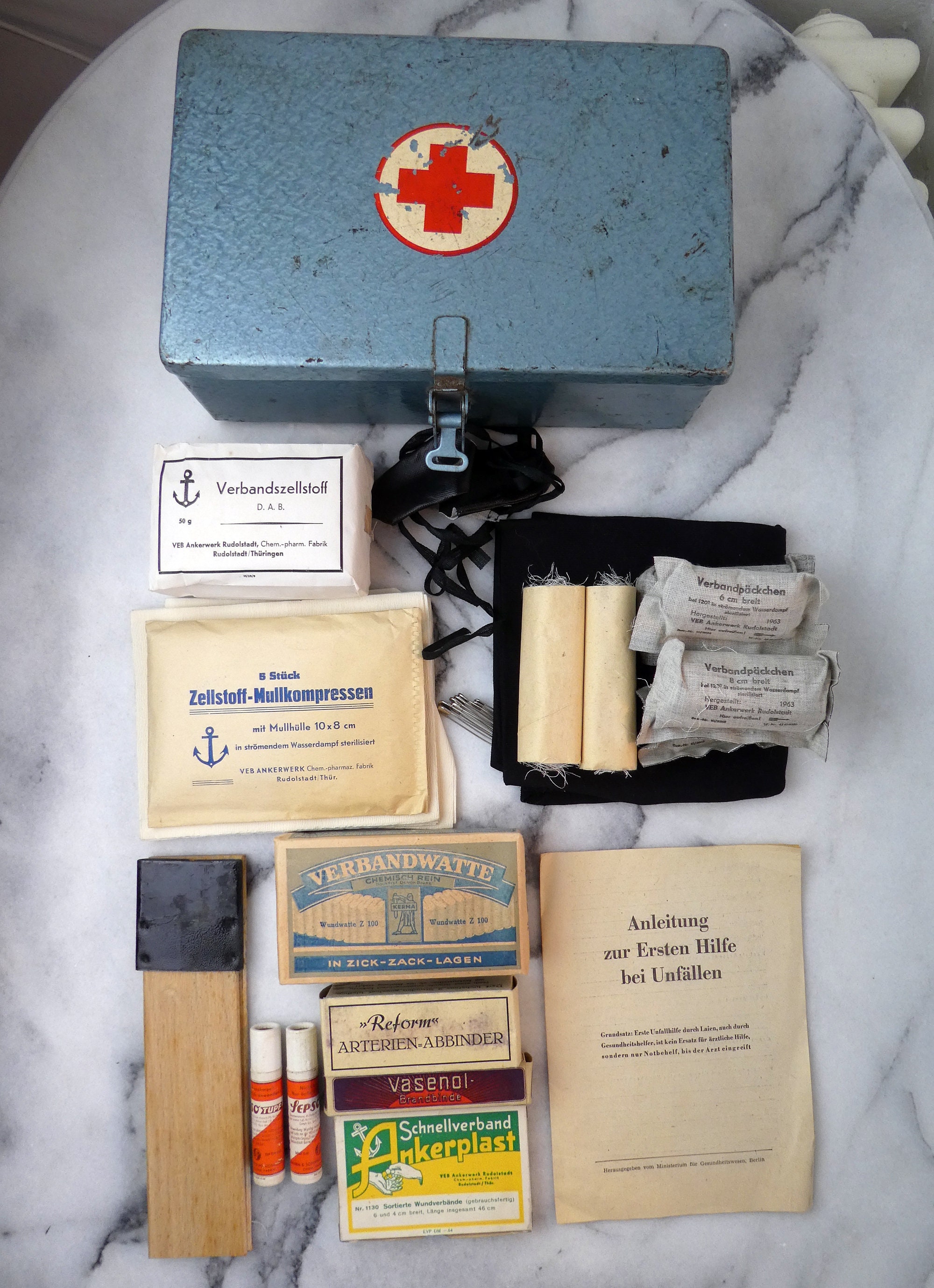 Vintage 1960s Medical First Aid Car Kit Made in East Germany GDR ...