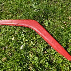 1 Mid Century Stud Clothes Hangers, Red Faux Leather Covered Vintage Coat Hangers, 1970s Pleather Covered Clothes Hangers image 9