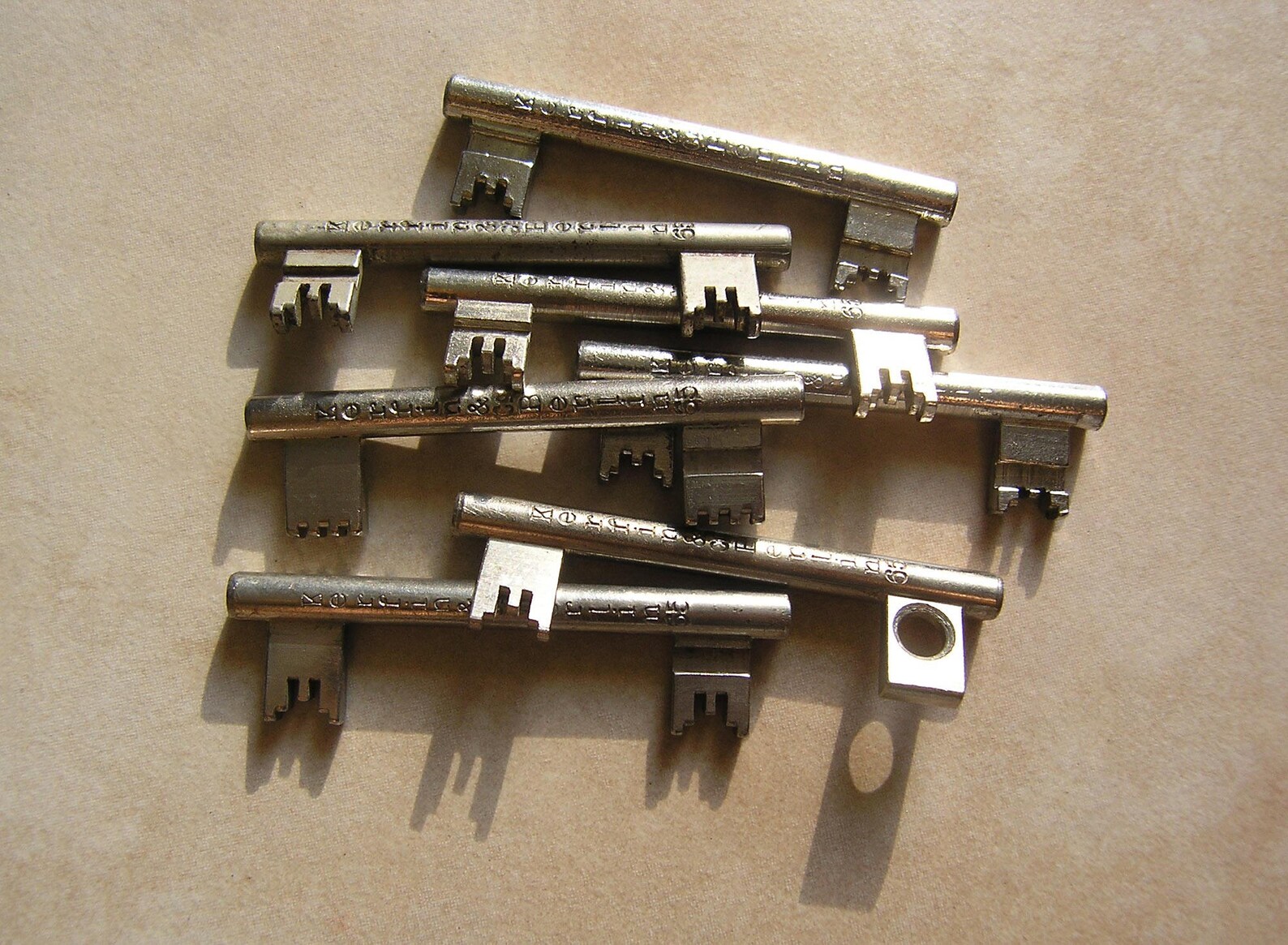 Double Sided Key, Vintage Berliner Key, Steel Forced Locking Key