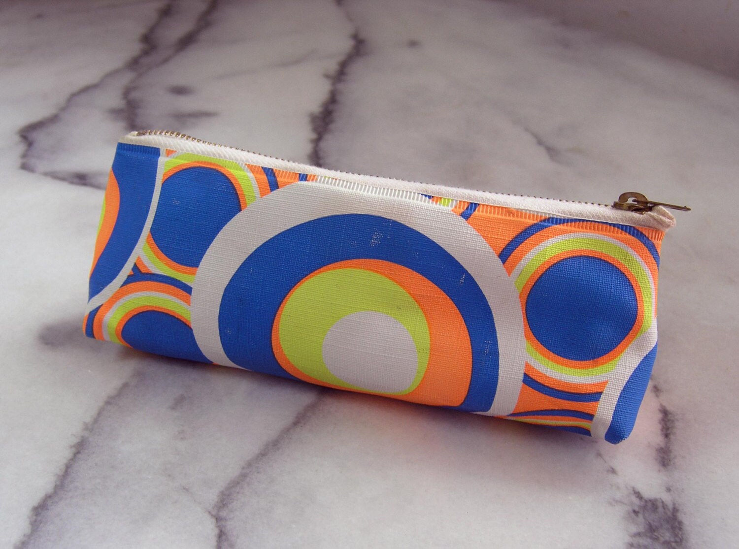 Vintage Neon Cosmetic Bag Retro 1970s Cosmetic Purse in Etsy