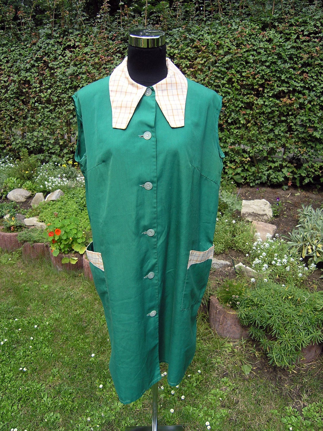 Vintage Cotton Dress, Vintage House Coat, House Dress