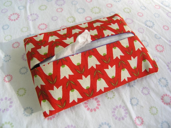 Travel Tissue Cozy Kleenex Holder Travel Tissue Holder Rust Pocket Tissue Holder