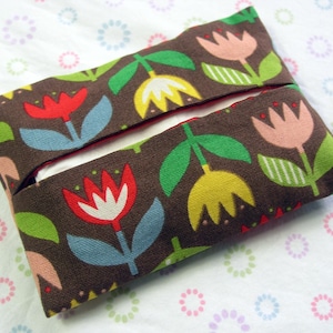 Handmade Floral Tissue Holder, Tissue Pouch, Travel Tissue Holder, Tissue Case, Toiletry Bag