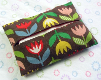 Handmade Floral Tissue Holder, Tissue Pouch, Travel Tissue Holder, Tissue Case, Toiletry Bag