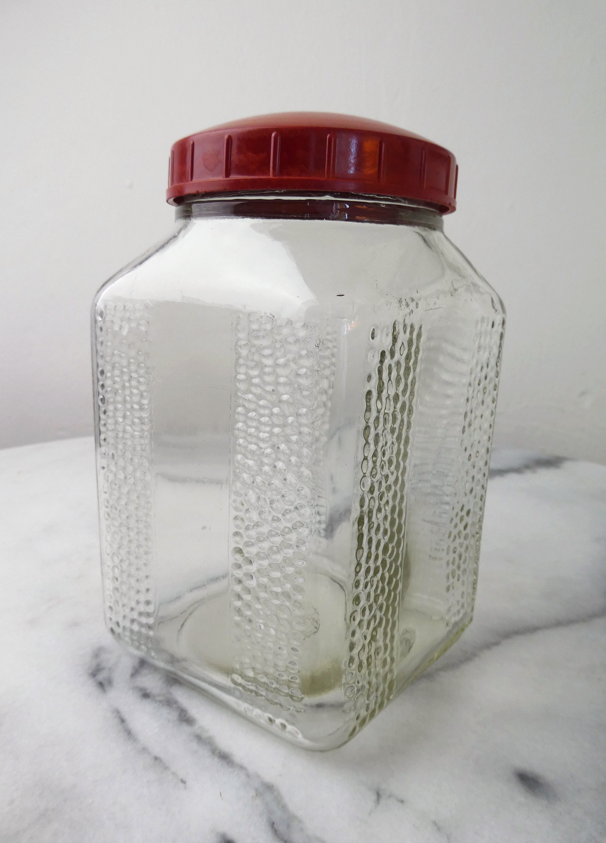 Vintage Mid-Century Glass Canister Jar with Lid