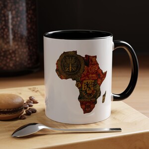 African Map Patchwork Mug | Accent Coffee Mug