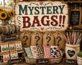 Pickin Pen, Country Charm, Sweet Feet, Porch Pick earrings, stationary  Mystery Bags
