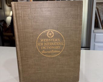 Webster's 1934 New International Dictionary Second Edition Unabridged India Paper