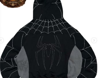 Spider Inspired Zip Up Hoodie Mens Graphic Sweatshirt Jacket