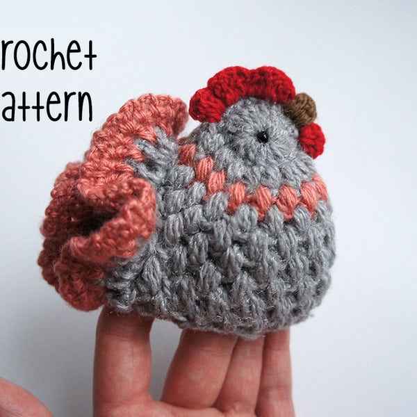 Puffy Crochet Chicken Tutorial by Zofija, easy crochet pattern, instant download, cute Spring and Easter home decoration.