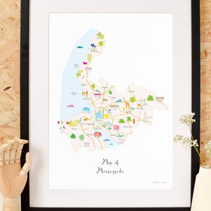 Map of Merseyside Art Print image 5