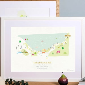 Edinburgh Marathon Routekaart Art Print (personalisatie inbegrepen)