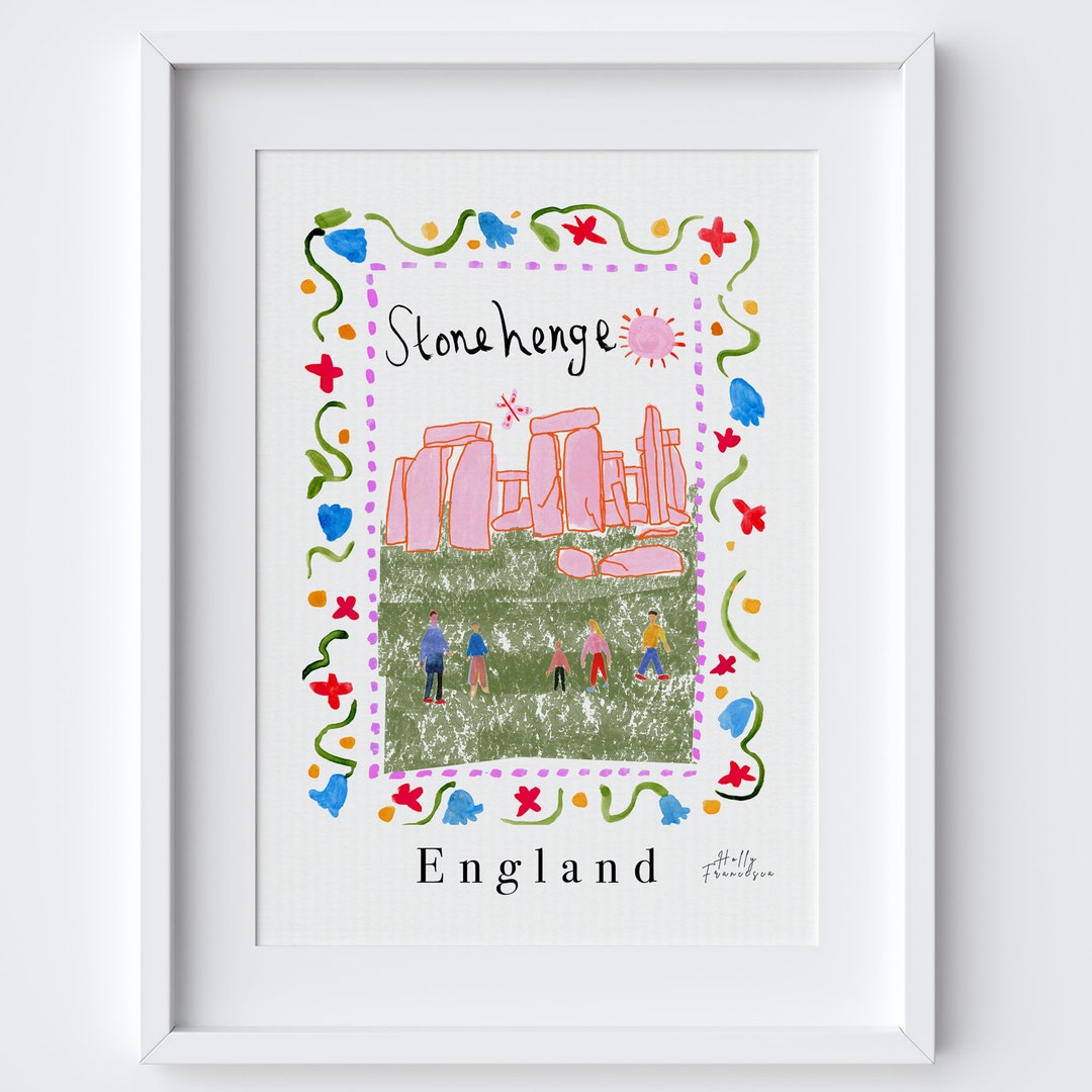 Stonehenge Art Print | English Landmark Poster | Salisbury Plain Wall ...