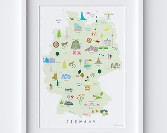 Carte de l&#39;Allemagne Impression artistique