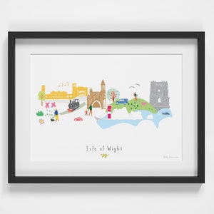 Île de Wight Skyline Cityscape Landmarks Art Print