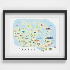 Carte de Canada Art Print