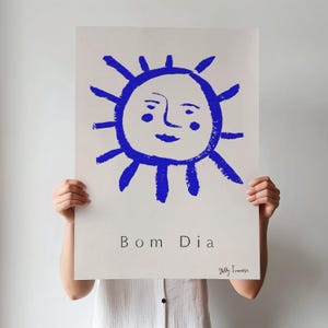 Bom Dia Portugal Art Print - Portuguese Travel Poster - Sunshine Wall Art - Modern Portuguese Decor - Instant Download - Digital Printable
