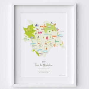 Route de Yorkshire 2019 Routekaart Art Print