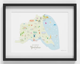 Map of East Yorkshire Art Print