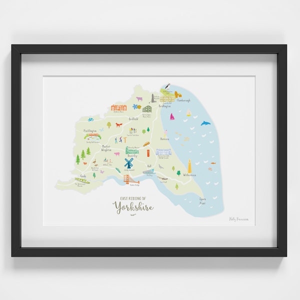 Map of East Yorkshire Art Print