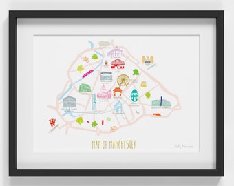 Map of Manchester Art Print