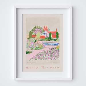 RHS Garden Bridgewater Kunstdruck | Worsley Neue Halle | Großraum Manchester Reise Poster | Salford Botanischer Garten Wall Art Landschaft