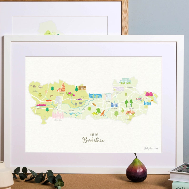 Map of Berkshire Art Print image 2