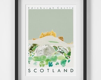 Edinburgh Castle, Schottland Wahrzeichen Reisedruck - Scottish Castle Reiseposter - Scottish Geschenkerinnerungen & Meilensteine