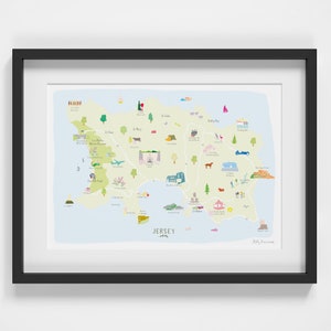 Carte de Jersey, Channel Islands Art Print
