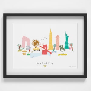 Skyline van New York Skyline Bezienswaardigheden Bezienswaardigheden Kunst print