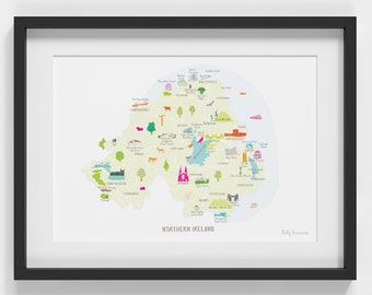 Map of Northern Ireland Art Print