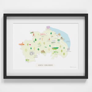 North York Moors National Park Map Art Print