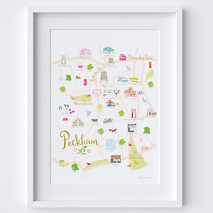 Peckham London Map Art Print