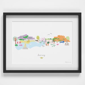 Jersey Skyline Bezienswaardigheden bezienswaardigheden Kunst print
