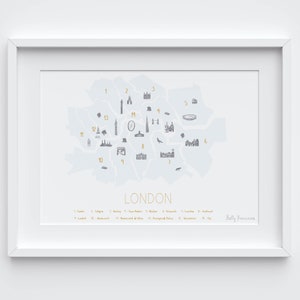 Carte de Londres 'Minimalist' - Snowdon Blue
