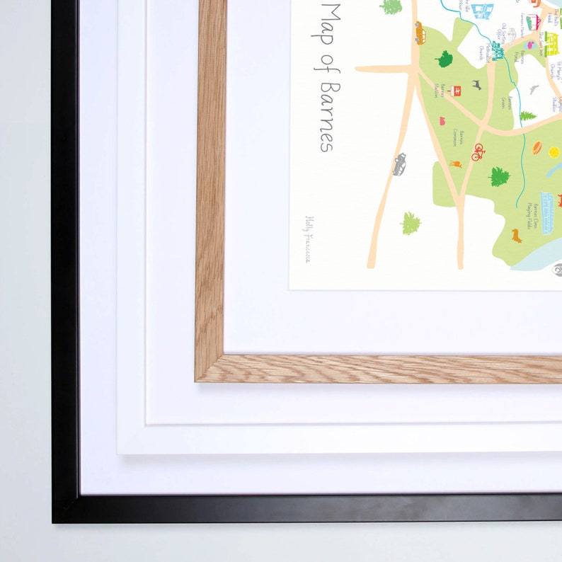 Map of Barnes, South West London Art Print image 4