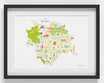 Map of Yorkshire Art Print