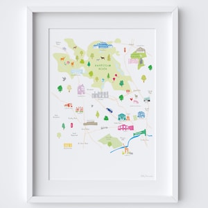 Kunstdruk kaart van Hampstead en omgeving