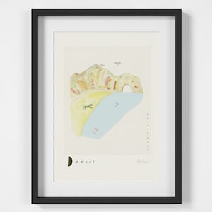 Durdle Door, Dorset Scene Travel Print - Jurassic Coast Illustration Landmark - Heritage watercolour design - South Coast England Beach Art