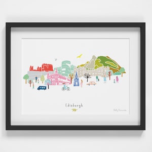 Edimburgo Skyline Cityscape Landmarks Art Print