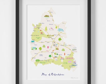 Map of Oxfordshire Art Print